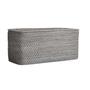 Grey Woven Rattan Storage Basket Box With Lid For Home Storage And Organization