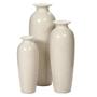 Ivory Ceramic Vases Set Of 3 Boho Farmhouse Home Living Room Decor