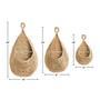 Jute Rope Teardrop Wall Hanging Basket For Kitchen Set Of 3