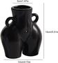Matte Black Ceramic Vase, Zhetian Body Vase, C-Shape Modern Bohemian Art Vase, Home Decor Gift For Her