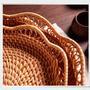 Pantry Baskets Wicker – Handmade Wavy Flower Wicker Basket for Storage and Home Decor