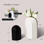 Rainbow Black White Ceramic Vase, Boho Home Decoration, Gift for Friend Set Of 2