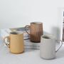 Rustic Ceramic Coffee Cup With Handle, Grey, Aesthetic Mug For Men Women, Boho Earth Tone Ceramic Mug For Home Decor