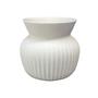 Small Ribbed Terracotta Ceramic Vase 700ml, Retro Rustic Flower Vase, Matte White Vase Aesthetic Room Decor Living Room