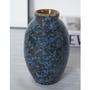 Vintage Ceramic Flower Vase Set Of 3, Rustic Blue Vases Bottle Decorative, Ideal Tabletop Home Decoration 