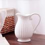 White Pitcher Vase, Ceramic Vase, Living Room Decor, Home Decor