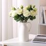 White Pitcher Vase, Ceramic Vase, Rustic Milk Jug with Handle for Living Room, Home Decor
