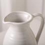 White Pitcher Vase, Ceramic Vase, Rustic Milk Jug with Handle for Living Room, Home Decor