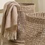 Wicker Basket For Bathroom Set Of 2 Tall Round Seagrass Waste Storage Basket For Clothing Toy