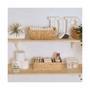 Wicker Basket Storage Shelves 3-Section Wicker Baskets For Organizing Living Room Decor Set Of 2