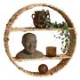Wicker Shelf Braided Circle Woven Wall Basket Water Hyacinth Hanging Basket Hanger Boho Home Decor Gift For Him
