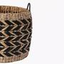 Large Seagrass Wicker Basket With Handle Zigzag Pattern Farmhouse Boho Home Decor