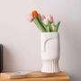 Wide Mouth Flower Vase, Home Decoration, Vase for Living Room, Human Face Shape Gift For Her