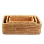 Woven Wicker Natural Rattan Storage Baskets Set Of 3 Boho Home Decor