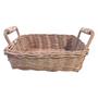 Pink Wicker Basket with Ceramic Handles Rustic Farmhouse Decoration