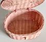 Pink Wicker Basket Purse with handle Rattan Handbag Accessory Rustic Home Decor