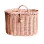 Pink Wicker Basket Purse with handle Rattan Handbag Accessory Rustic Home Decor