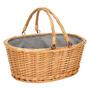 Wicker Easter Basket with Double Folding Handles Natural Large Willow Hamper Picnic Basket