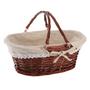Wicker Easter Basket with Handle Picnic Basket with Liner Willow Organizer Storage Basket Gift For Her
