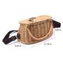 Wicker Fishing Basket Vintage Fishing Bucket with Adjustable Shoulder Strap Picnic Basket Gift For Her