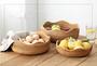 Wicker Fruit Basket Wave Round Storage Bowls Kitchen Counter Organizing Set of 3