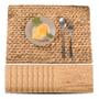 Wicker Rectangle Woven Placemats for Dining Table Set of 10 Rustic Farmhouse