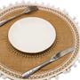 Wicker Table Placemats 15in Round Circle Placemats Boho Set of 4 Farmhouse Decor