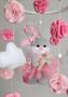 Baby Girl Nursery Mobile With Bunny Ballerina. Baby Shower Gift. Pink Nursery Decor.