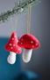 Felt Mushrooms Set Of 6, Woodland Baby Shower Decorations Little Amanita