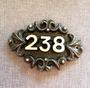 Soviet Vintage Metal Door Address 238 Number Sign Plaque