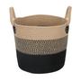 Black and Brown Jute Baskets With Handles Small Woven Plant Basket Home Decor