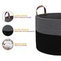 Black Dark Grey Jute Basket Cotton Rope Basket Blanket Large Storage Basket