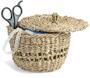 Natural Small Round Seagrass Basket Box With Lid For Home Decor