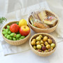 Natural Round Bamboo Bread Fruit Baskets Set of 3 Serving Basket Farmhouse Decor
