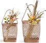 Rectangular Willow Wall Hanging Baskets Set of 2 Seagrass Utility Baskets pantry organizer
