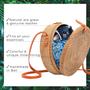 Brown Medium Wicker Bag for Women Handmade Wicker Woven Purse Handbag Circle Boho Bag Gift For Her