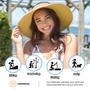 Beige Straw Hat UPF 50+ Wide Brim Roll-up Straw Sun Hat Sun Visor Beach Summer Hat