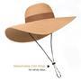 Khaki Dark Orange Straw Hat Wide Brim UPF 50 Summer Hat Foldable Roll up Floppy Beach Hats for Women