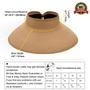 Khaki Straw Hat Foldable Wide Brim Straw Sun Visors for Women Adjustable Topless Beach Hat Sun Protection