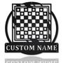 Personalized Game Checkers Monogram Metal Sign, Custom Name, Game Checkers, Game Lover Sign, Decoration For Living Room, Custom Game Metal Sign