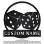 Personalized Game Dice Monogram Metal Sign, Custom Name, Game Dice Sign, Game Lover, Decoration For Living Room, Custom Game Metal Sign