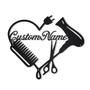Personalized Hair Dresser Heart Metal Sign, Custom Name, Hair Stylist Monogram Sign, Custom Hair Stylist Metal Sign