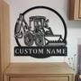 Personalized Backhoe Loader Truck Monogram Metal Sign, Custom Name, Backhoe Loader Truck Housewarming Outdoor, Custom Job Metal Sign