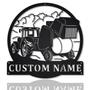 Personalized Farm Round Baler Metal Sign, Custom Name, Farm Tractor Monogram Decor Sign, Farmer Gift, Custom Job Metal Sign