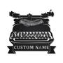Personalized Typewriter Metal Sign, Custom Name, Typewriter Monogram Sign, Typewriter Gifts, Custom Job Metal Sign