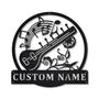 Personalized Sitar Music Monogram Metal Sign, Custom Name, Sitar Music Monogram Metal Sign, Sitar Music Gifts, Custom Musical Instrument Sign