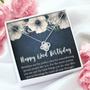 Happy 62Nd Birthday Gift Necklace, Jewelry Gift For Mom Grandma, 62Nd Birthday Gifts For Womens, 62 Years Old Love Knot Necklace