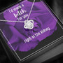 Right In The Kidney - Love Knot Necklace - Purple Flower Background