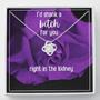 Right In The Kidney - Love Knot Necklace - Purple Flower Background