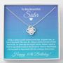 To My Beautiful Sister Happy 30Th Birthday Love Knot Necklace